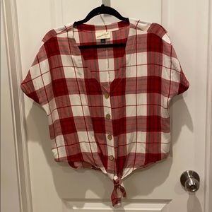 Cal sleeve crop top flannel